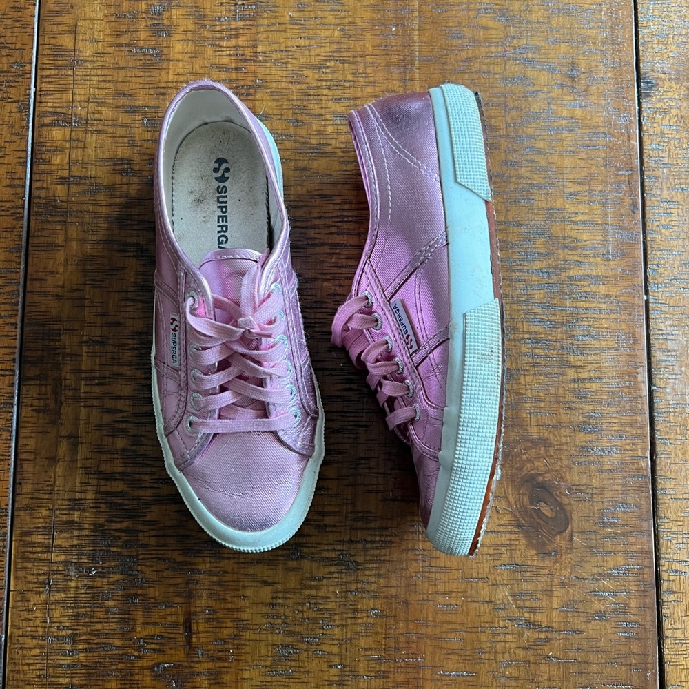 Metallic pink superga sneakers